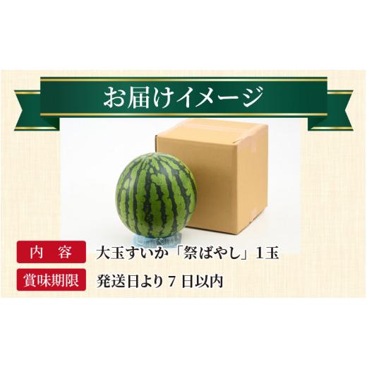 ふるさと納税 福井県 あわら市 大玉すいか『祭ばやし』 1玉（7〜8kg）スイカが持つ食味を最大限まで極めた大きめ品種！ ／ 果物 フルーツ 西瓜 ス…