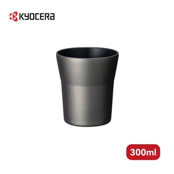 【Kyocera】日本品牌陶瓷塗層啤酒杯/保溫杯/保冷杯-300ml(黑色)