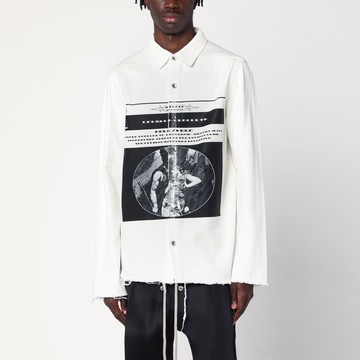 Shirt white in cotton with print