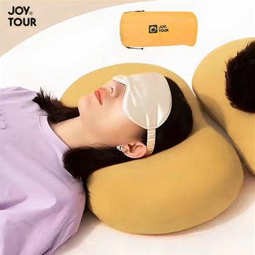 貓肚記憶棉枕頭 蕉圖 旅行枕 午休枕 午睡枕 護頸枕 航空枕 記憶棉枕頭 睡覺神器【JA290】99750走走去旅行