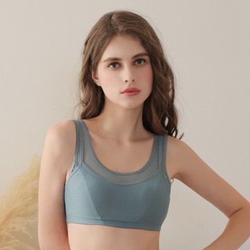 台灣製 涼感運動內衣M-3XL 無鋼圈加大尺碼 8080-83 綠 可蘭霓