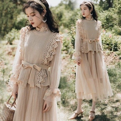 セットアップ レディース 秋冬 ワンピースセット ニットベスト チュールワンピース ドット きれいめ ベルト オシャレ 2点セット パーティー 発表会 撮影用 通販 Lineポイント最大get Lineショッピング