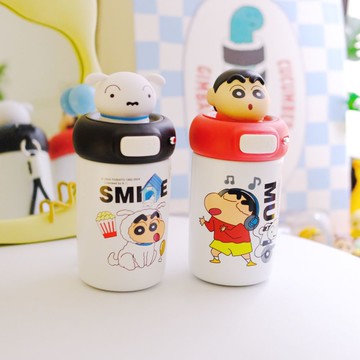 《蠟筆小新》＼療癒日常／｜趴趴公仔彈蓋吸管保溫杯