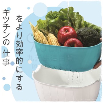 【九元生活百貨】樂淘淘 蔬果瀝水籃 NO.338 雙層洗菜籃 濾水籃 蔬果籃 展瑩 MIT