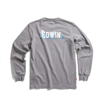 EDWIN｜男裝｜富士營地印花厚長袖T恤
