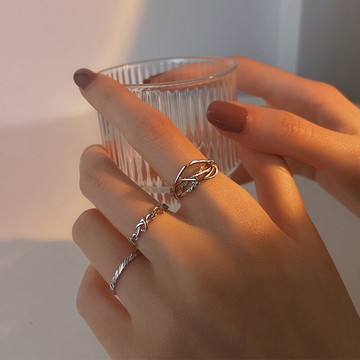 925純銀愛心戒指女ins潮小眾設計食指戒冷淡風高級感個性樹枝指環