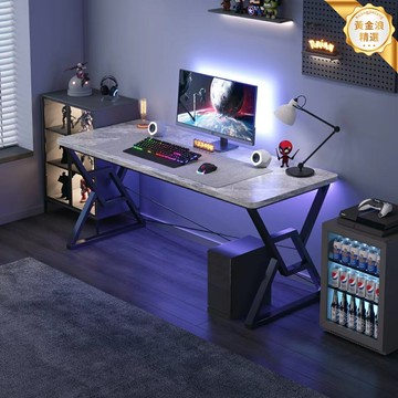 【加厚加固】電競電腦桌 書桌 學習桌 辦公桌 加寬穿線孔 簡易安裝 臥室書房兩用 學生家用寫字檯