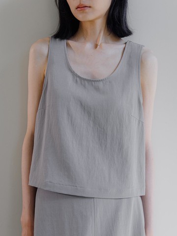Relaxed Sleeveless Blouse [Grey]