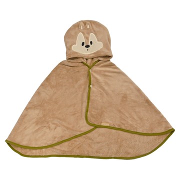 Skater 速乾吸水浴巾附帽  奇奇&蒂蒂 Chip&Dale 淺棕色  1條