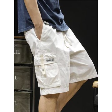 白色工裝短褲男士五分褲夏季薄款潮牌5分男褲寬松大碼24新款褲子