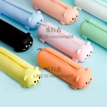 硅膠筆袋女ins日系筆筒可愛女孩幼稚園兒童文具鉛筆盒【步行者戶外生活館】