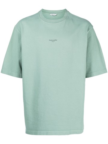 Holzweiler - logo-print cotton T-shirt - men - Cotton - L - Green