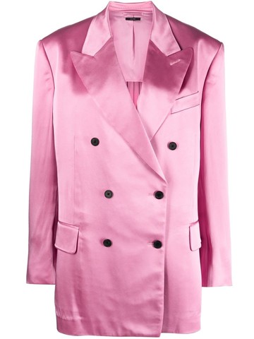 TOM FORD - double-breasted long-sleeve blazer - women - Viscose/Acetate/Viscose/Polyester - 40 - Pink