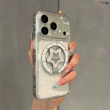 iphone保護殼.滿屏碎星星支架適用iphone17pro手機殼蘋果16/15愛心14/13女12/11