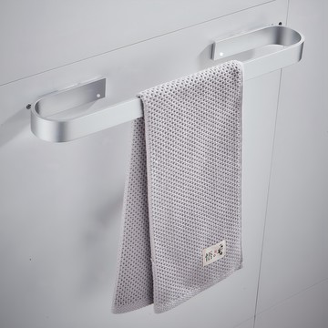 Light 太空鋁無痕單桿浴室毛巾置物架 耐腐蝕  60cm  銀白色  1個