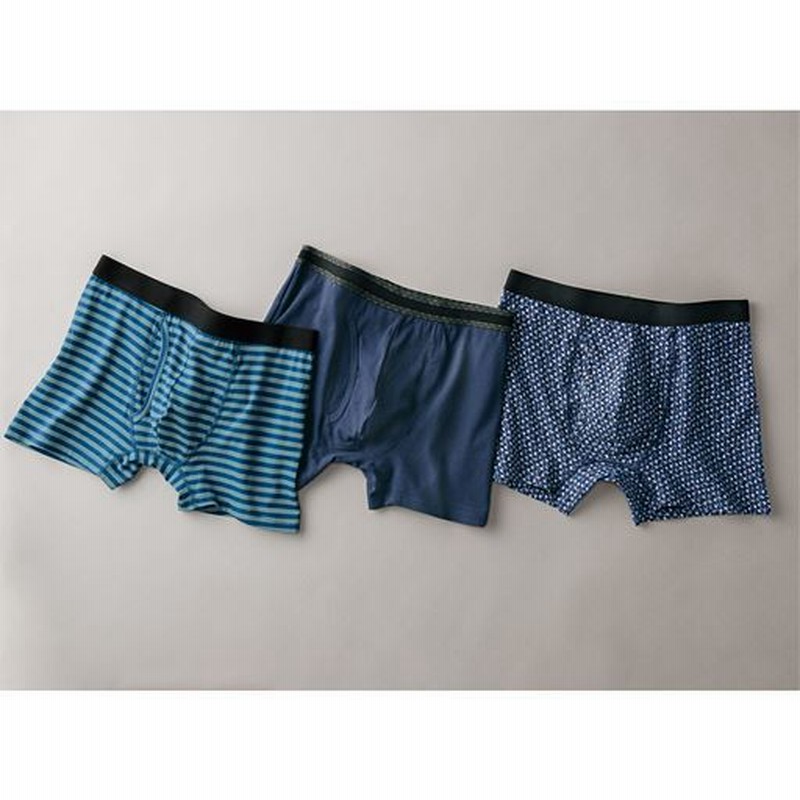 色柄違い3枚組 綿混ボクサーブリーフ 前開き C L 通販 Lineポイント最大1 0 Get Lineショッピング