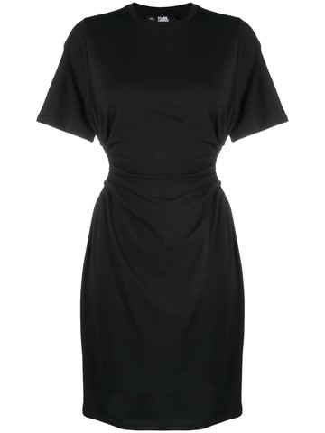 Karl Lagerfeld - jersey cut-out dress - women - Organic Cotton - L - Black