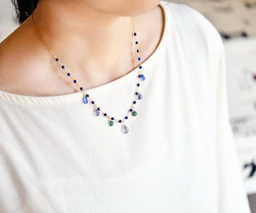 好運 成功運 UP 4 種類型 藍石大套項鍊 十二月生日石 青金石 藍晶石 Iolite 綠 Apa