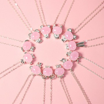 現貨+預購 925純銀項鍊芙蓉石吊墜-十二生肖可愛吉祥物情人節生日聖誕節交換禮物女飾品12款74bu45【獨家進口】【米蘭精品】