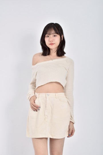 加購優惠(S) anap mimpi質感棉質純棉鬆緊腰黃色短裙