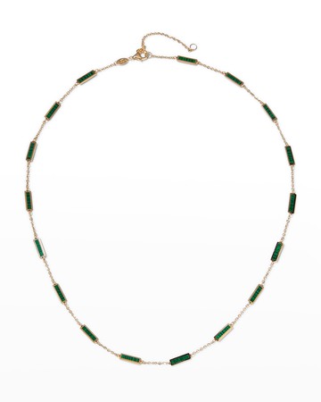 14K Yellow Gold 17-Station Inlay Necklace