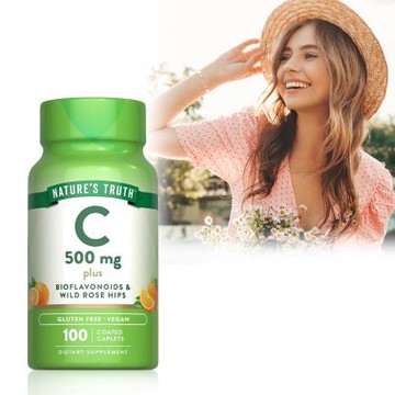 【綠萃淨】維生素C柑橘類黃酮玫瑰果錠(100錠/瓶)