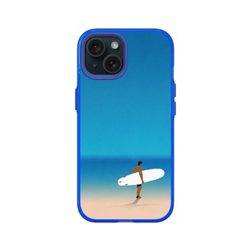 iPhone 15 Clear 激光藍 - 花生騷 WasangShow - 沙灘衝浪人