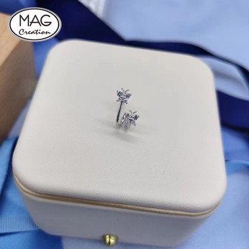 Mix & Match | 蝴蝶系列 | 18K白金天然鑽石小蝴蝶單邊耳環