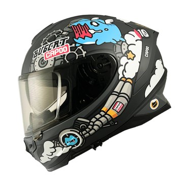 Nikko N806 / N-806 安全帽 急速咖波 聯名款 黑貓蟲深灰 (消光) 浮動式鏡座 全罩 排扣 內藏墨鏡