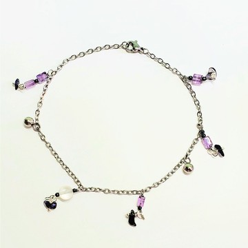 天然彩寶不鏽鋼腳鍊