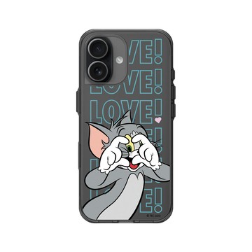 iPhone 17 Clear (相機按鈕) 酷墨灰 - 湯姆貓與傑利鼠 Tom and Jerry - 湯姆貓愛心