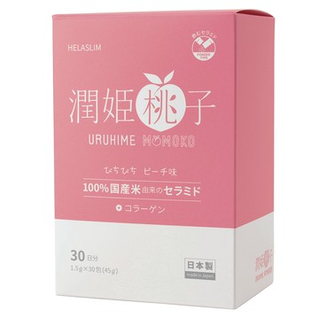 URUHIME MOMOKO 潤姬桃子 粉狀食品 蜜桃風味 無需配水 添加膠原蛋白 輕卡無負擔  30條  1.5g  1盒
