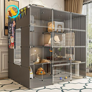 貓籠 貓籠子 貓屋 貓咪籠子 籠子 全景貓別墅貓籠子傢用超大自由空間室內貓櫃帶厠所一體貓咪屋貓捨