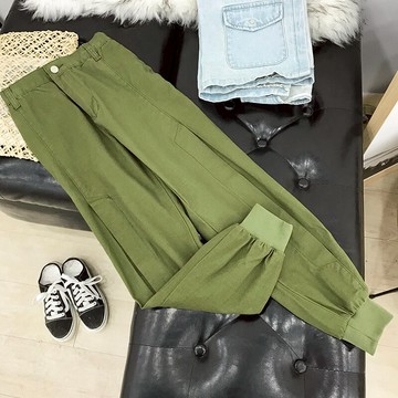 時尚百搭簡約風個性氣質洋氣女裝休閑長褲1入