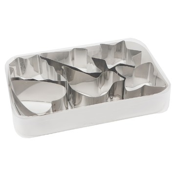 QueenRose霜鳥 18-8不銹鋼餅乾模 六入裝 日本產  銀色  1組