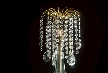 【老時光 OLD-TIME】早期台灣製大盞水晶玻璃桌燈