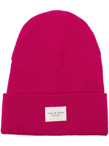 rag & bone - Addison ribbed beanie - women - Nylon/Wool/Spandex/Elastane - One Size - Pink