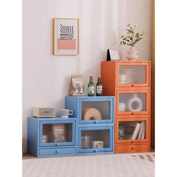 實木落地收納柜家用小型組合書柜客廳臥室儲物柜自由組合格子柜