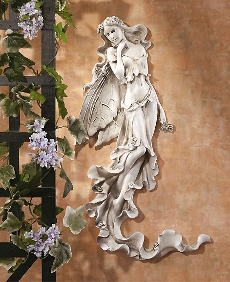 ブリアンナ 夏の風の妖精レリーフ 涼しげな妖精の壁掛け レリーフ彫刻 彫像（彫刻）輸入品