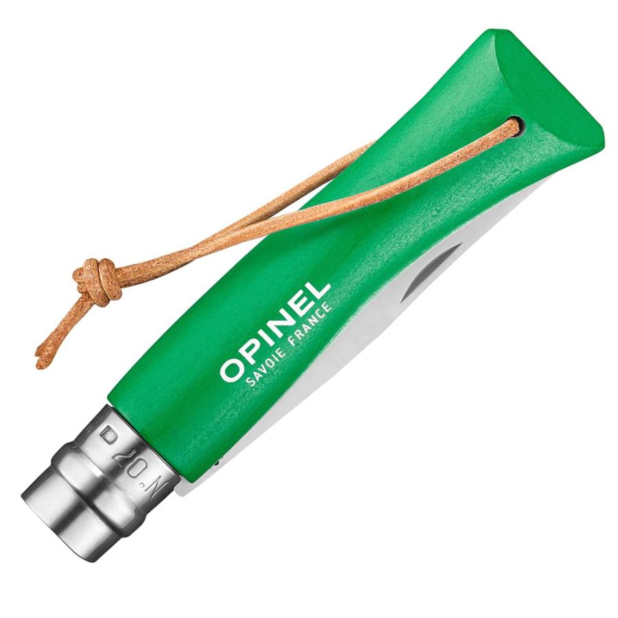 OPINEL オピネル フォールディング ナイフ ステンレススチール皮紐付 Colorama No.07 グリーン フランス製