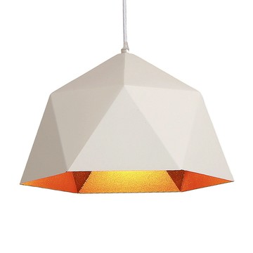 Honey Comb 北歐風鑽石餐廳吊燈 寬38公分 高25公分 線長100公分 E27 X 1  白色 + 金色