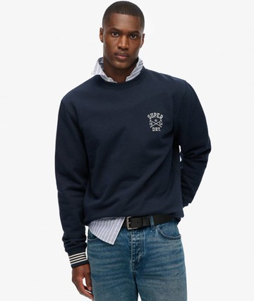 Superdry Men's Athletic Club Crew Sweatshirt Navy Size: XL