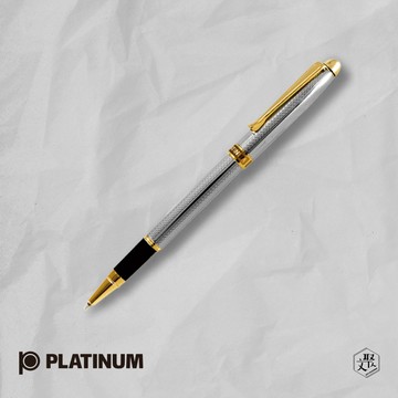 【PLATINUM】白金牌 雕花鍍銀鋼珠筆 WAG-800(原廠正貨)