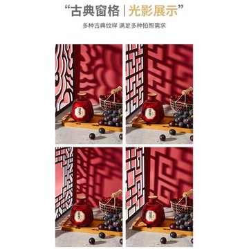 攝影道具拍攝拍照背景板創意古風中國風中式窗格裝飾復古美食擺件拍照制造光影拍攝木紋擺件飾品百葉窗投影板