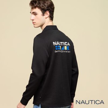 Nautica男裝 經典航海系列長袖POLO衫-黑色