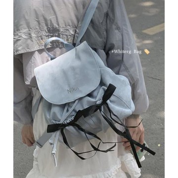 尼龍帆布蝴蝶結雙肩包包女式2024新看潮韓國小眾背包大容量旅行包