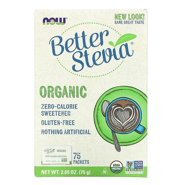 NOW Foods, 有機，BetterStevia，零熱量甜味劑，75包，2.65盎司（75克）