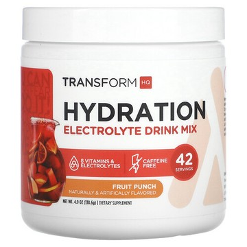 TransformHQ, 補水，電解質混合飲品，混合水果味，4.9 盎司（138.6 克）