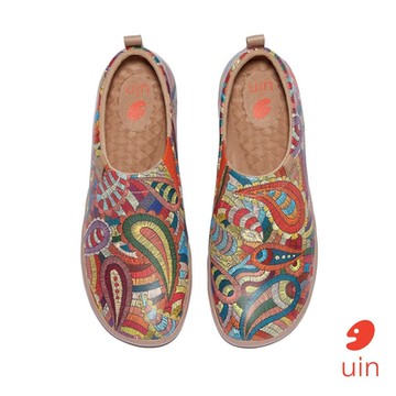 uin 西班牙原創設計 女鞋 迷幻花彩繪休閒鞋W1010352