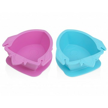 NUBY矽膠餐碗/火箭（粉／藍）